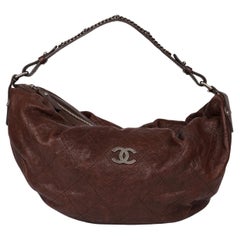 Chanel Brown Caviar Leather Small Outdoor Ligne Hobo Bag