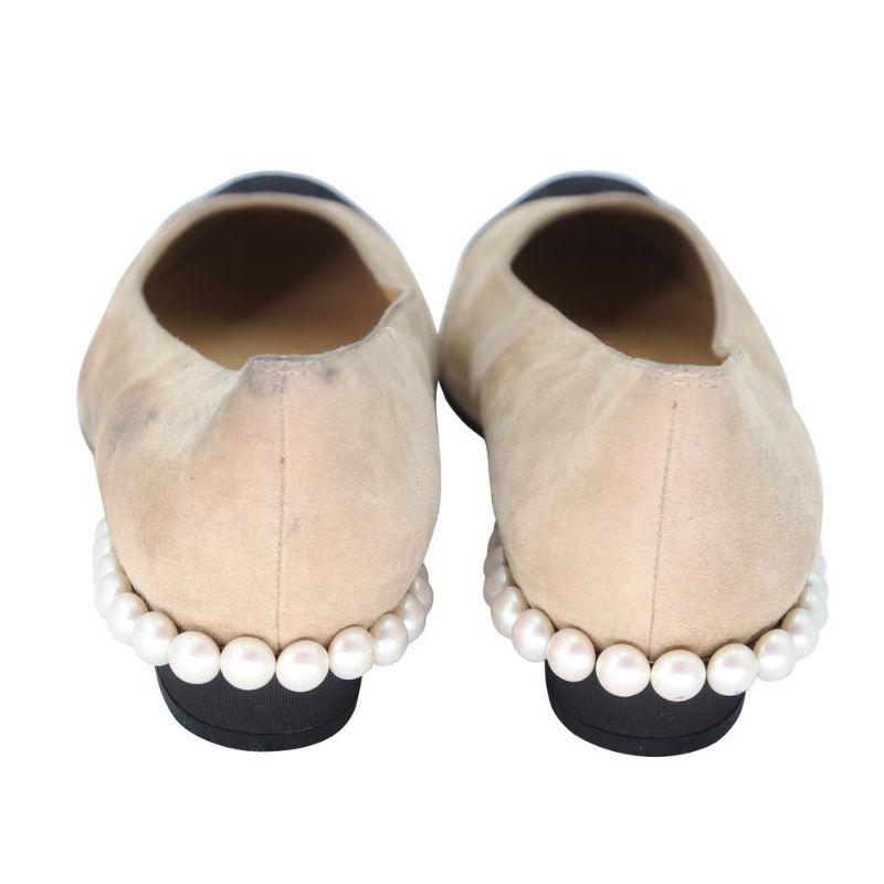 Beige Chanel Brown CC Monogram Kitty Heels Cap Toe with Mother of Pearls Platforms