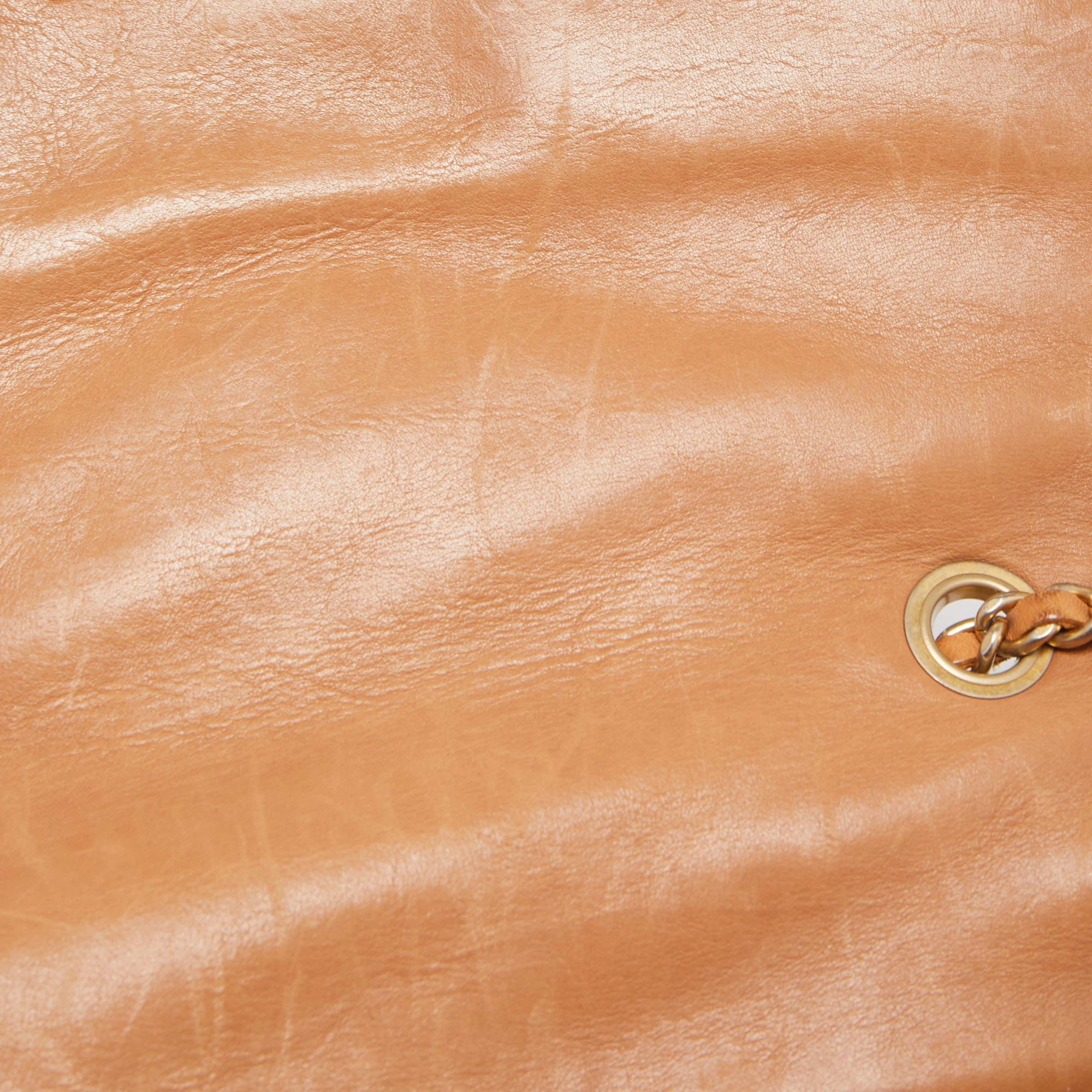 Chanel Brown Chevron Leather Medium Gabrielle Flap Bag 6