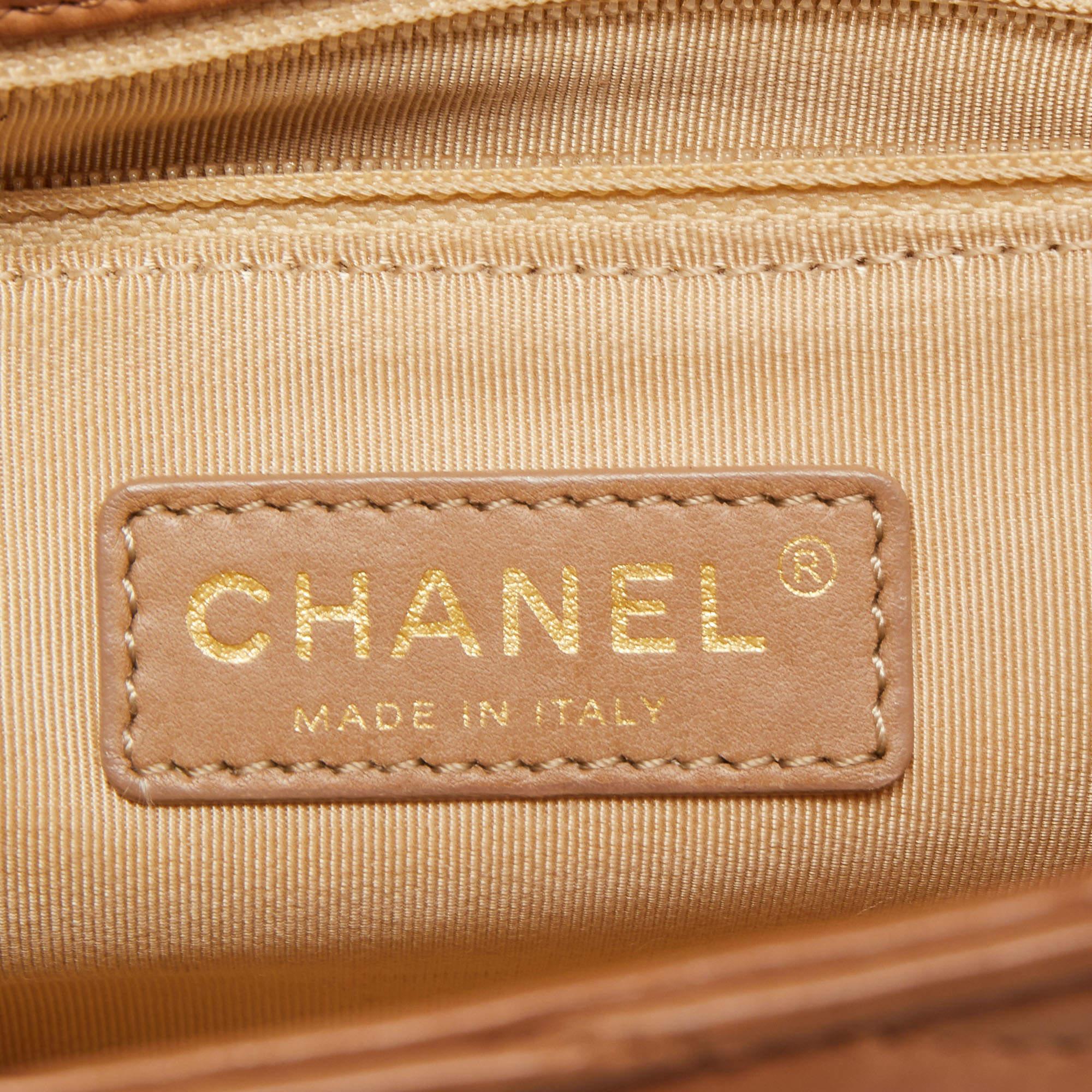 Chanel Brown Chevron Leather Medium Gabrielle Flap Bag 3