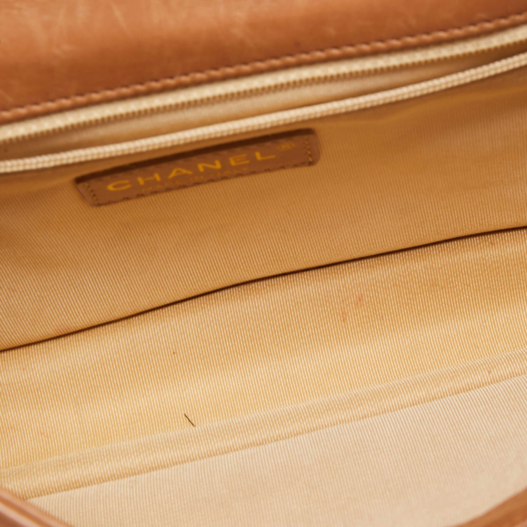 Chanel Brown Chevron Leather Medium Gabrielle Flap Bag 5