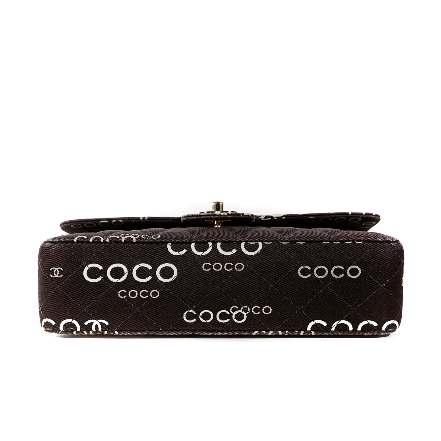 brown coco classic double flap bag