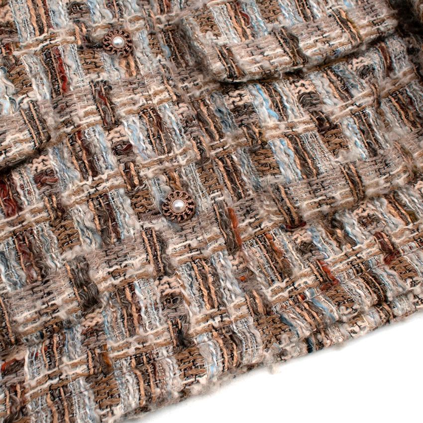 Chanel Brown, Cream & Blue Wool Blend Tweed Classic Jacket - Size US 8 1