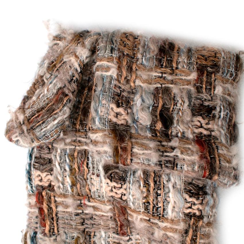 Chanel Brown, Cream & Blue Wool Blend Tweed Classic Jacket - Size US 8 2