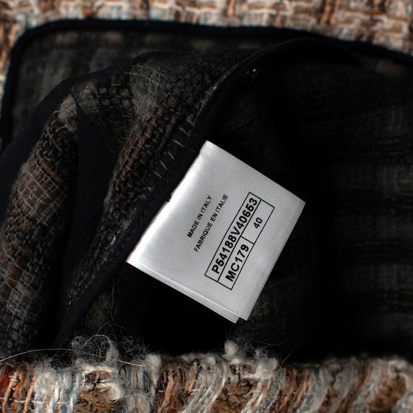 Chanel Brown, Cream & Blue Wool Blend Tweed Classic Jacket - Size US 8 3