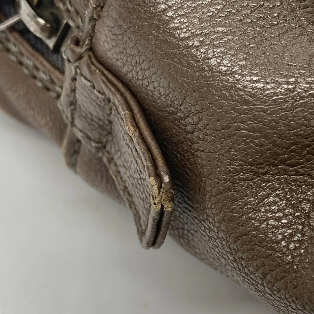 Chanel Brown Diamond Stitch Tote Pelle di vitello Zipper Bowler 2005-2006 in vendita 9