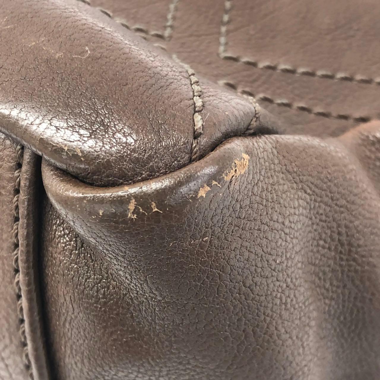 Chanel Brown Diamond Stitch Tote Pelle di vitello Zipper Bowler 2005-2006 in vendita 1