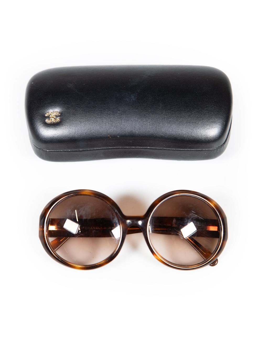 Chanel Brown Diamond Tortoiseshell Sunglasses 1