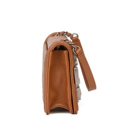 Chanel Brown Distressed Caviar Leather Paris Dallas Mini Brick Flap Bag