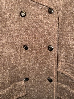 Chanel brown double-breasted tweed jacket