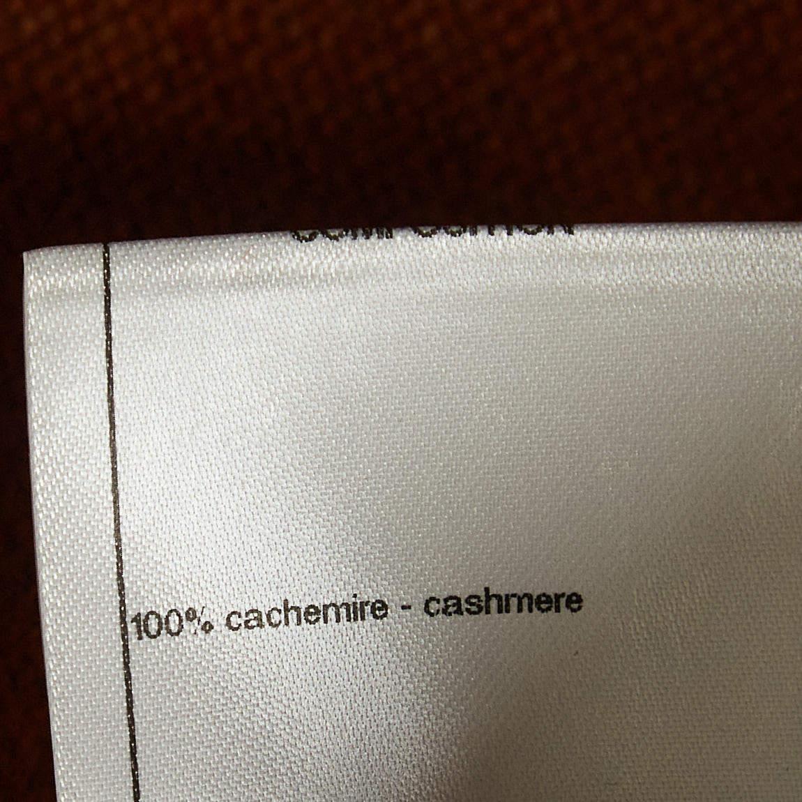 Donna Chanel Maglione a tunica in maglia di cachemire marrone impreziosito M. I. in vendita
