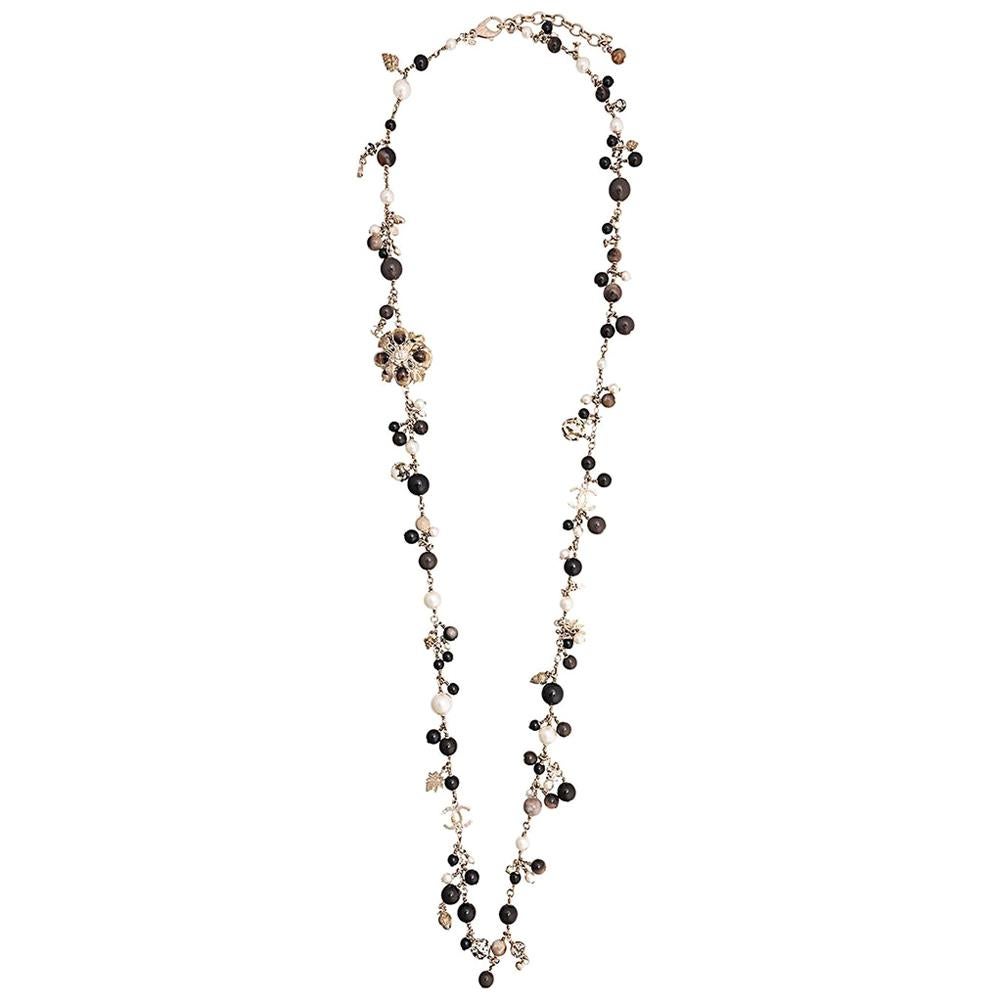 Chanel Brown Embellished Necklace