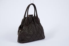 Chanel Brown Expandable Kiss Lock Bag