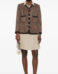 Chanel Brown Fancy Tweed Wool Jacket