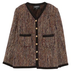 Chanel Brown Fancy Tweed Wool Jacket