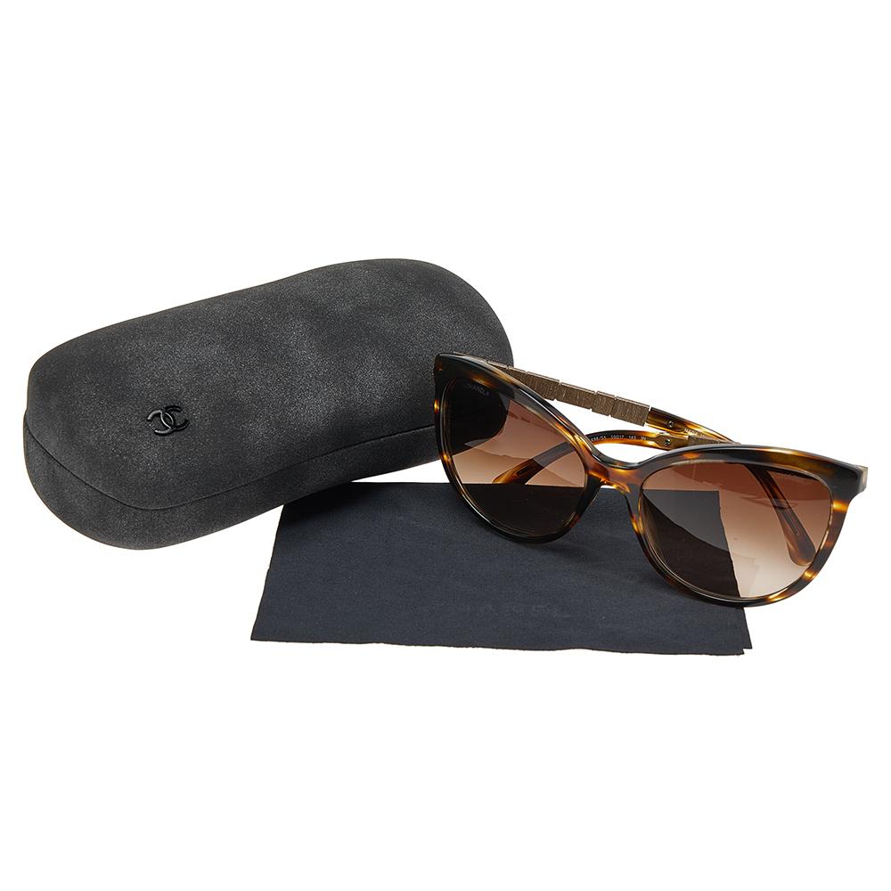 Chanel Brown Gradient Baguette Crystal 5307-B Bijou Cat Eye Sunglasses 1