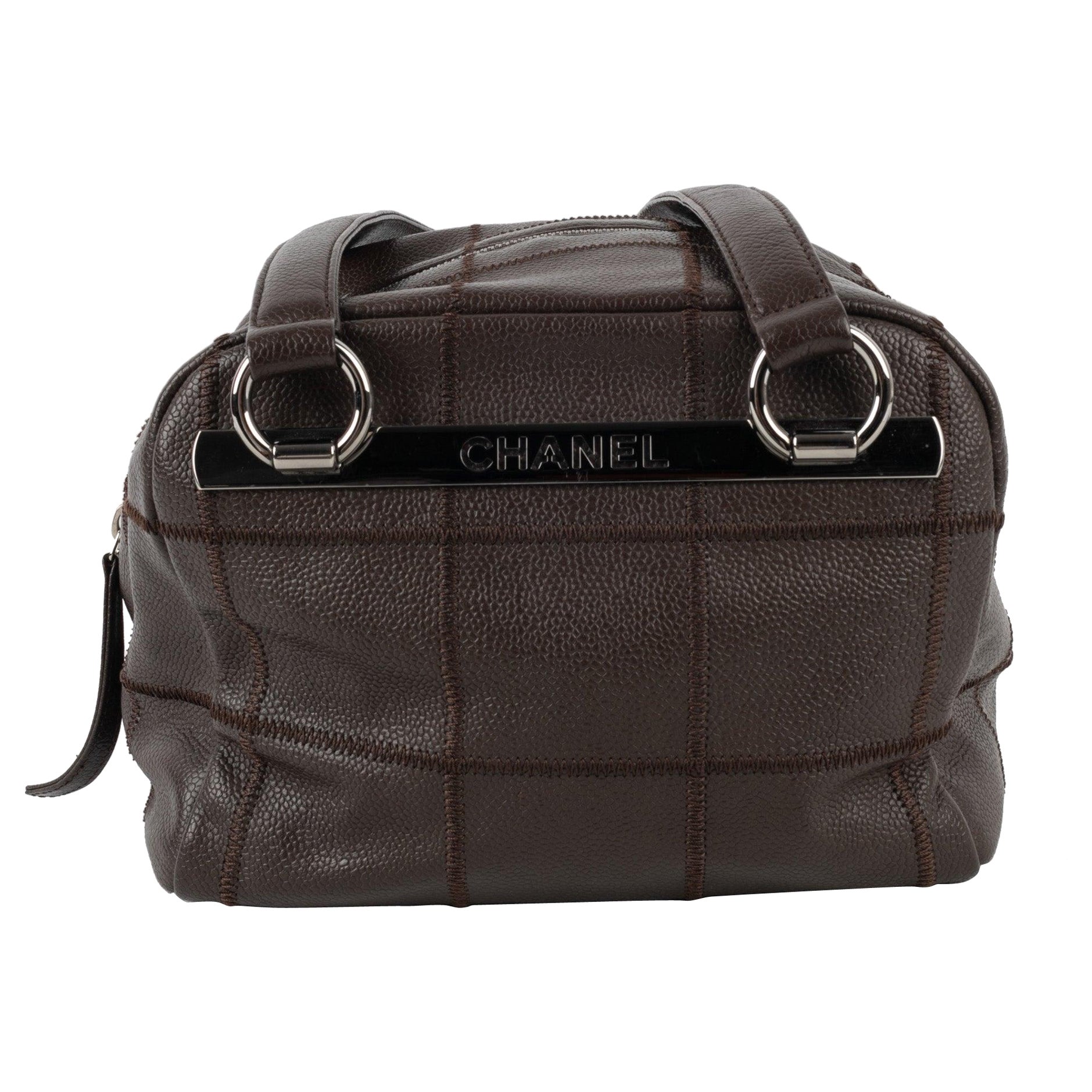 Chanel Brown Grained Leather Bowling Bag, 2004/2005
