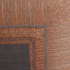 CHANEL brown & grey cashmere & silk FRINGE PRINT XL Shawl Scarf