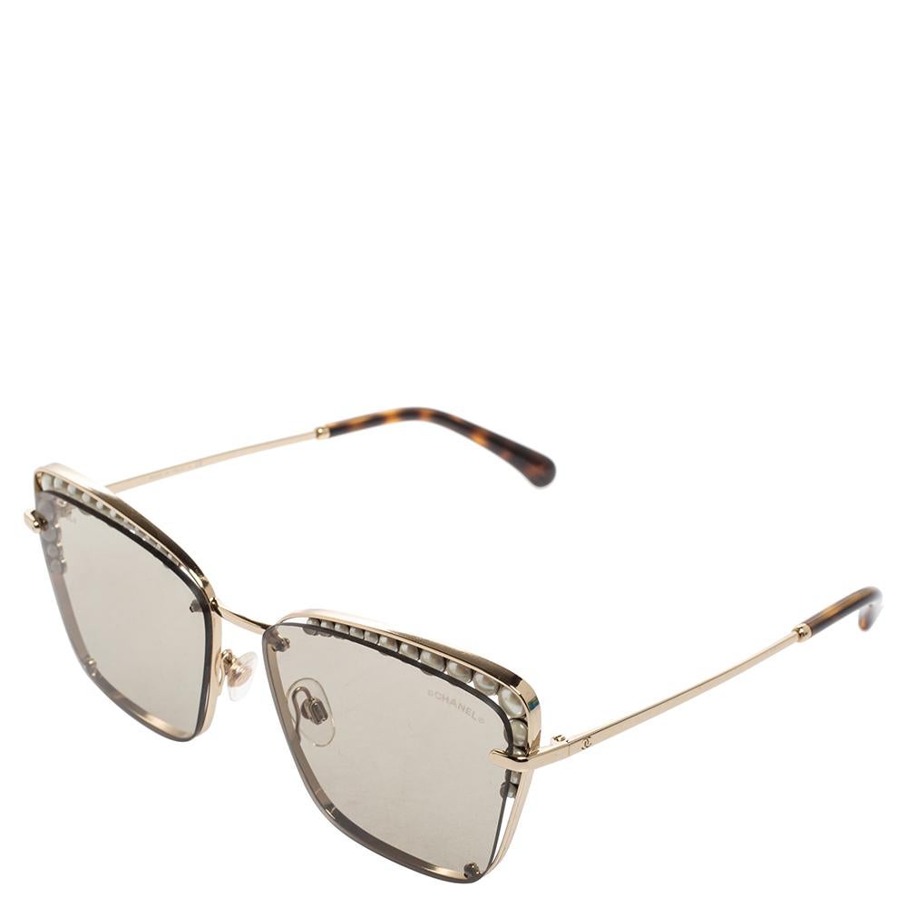 chanel pearl sunglasses cat eye