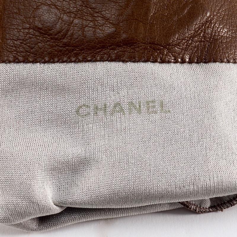 Chanel Brown Kidskin Leather Gloves For Sale 6