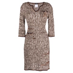 Chanel Brown Knitted Knee Length Dress