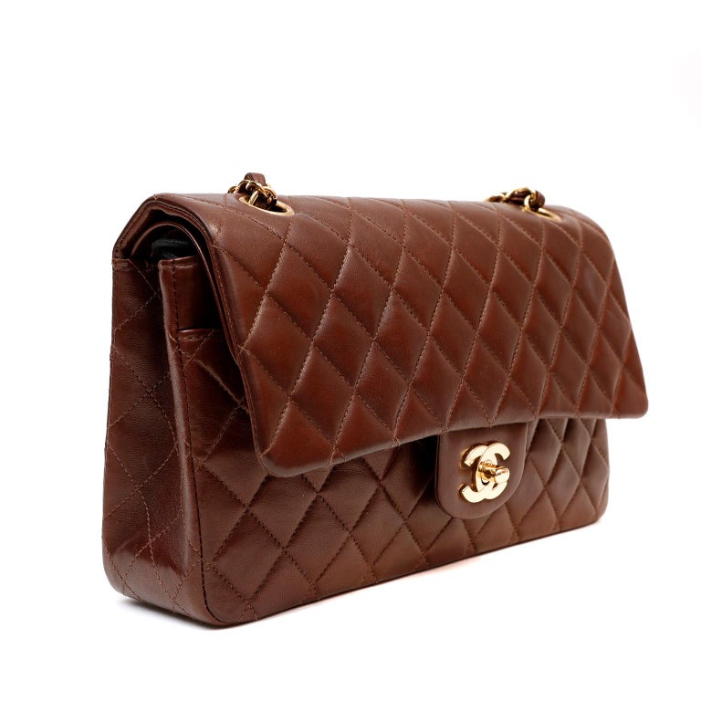Brown Chanel Medium Classic Lambskin Double Flap Bag – RvceShops Revival