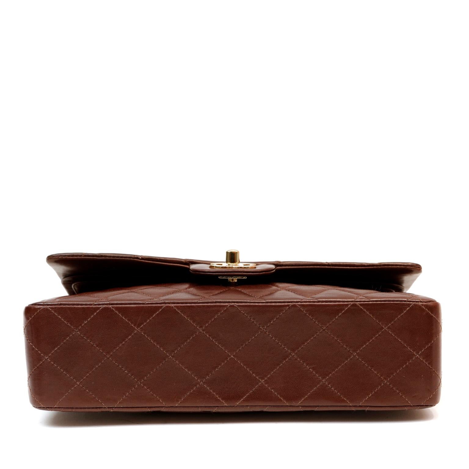 chanel brown classic flap