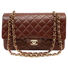 Chanel Brown Lambskin Medium Classic Double Flap Bag 