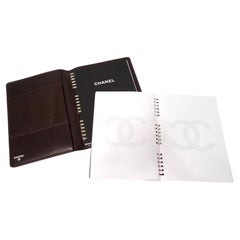 Chanel Brown Lambskin Quilted Leather Notebook Agenda Cover