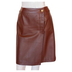 Chanel Brown Lambskin Skirt 