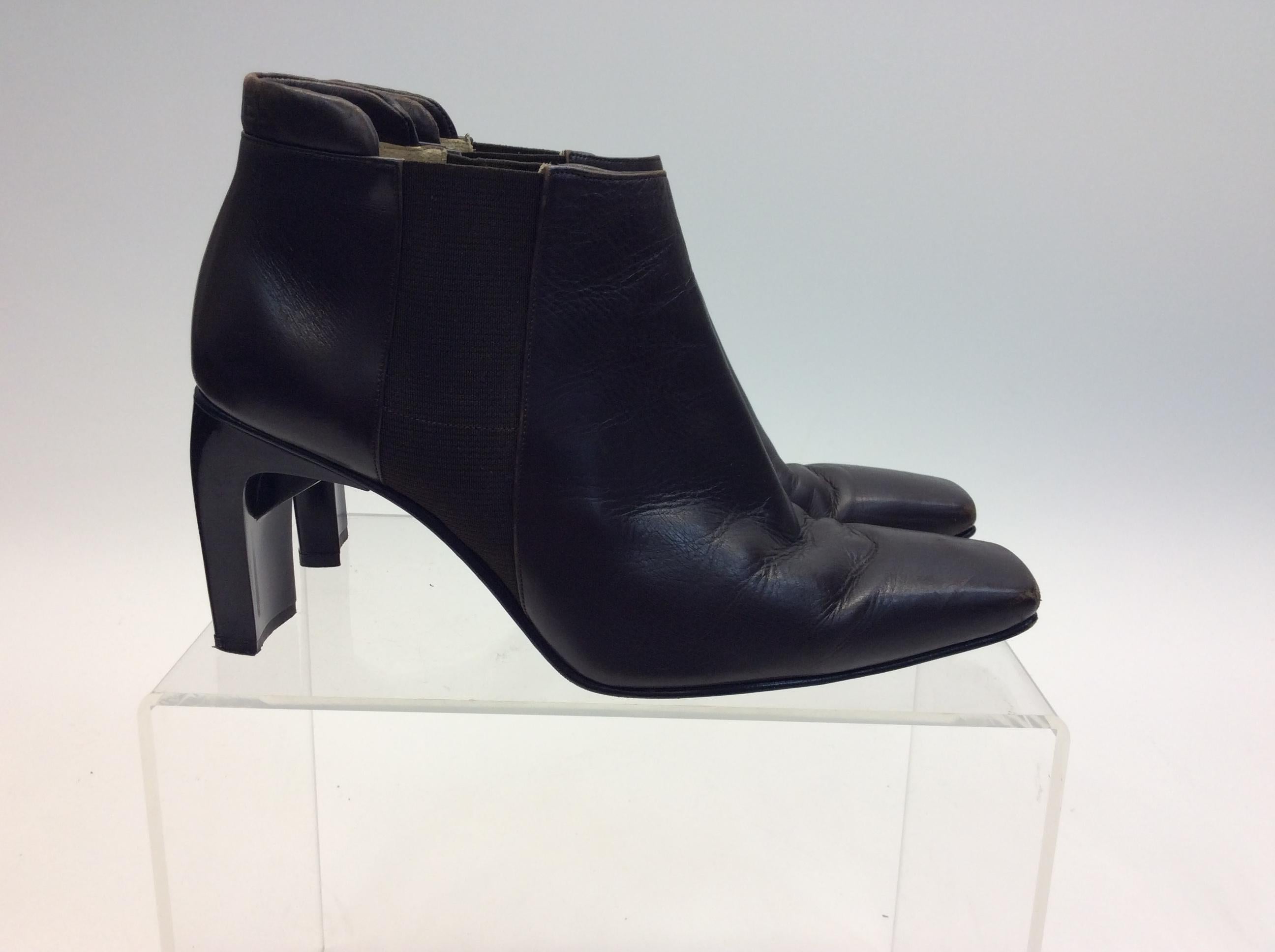 Chanel Brown Leather Bootie In Good Condition For Sale In Narberth, PA