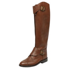 Stivali con fibbie in pelle marrone Chanel  Taglia 6,5 US
