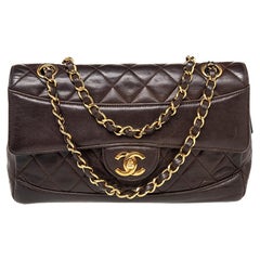 Chanel Brown Leather CC Flap Shoulder Bag