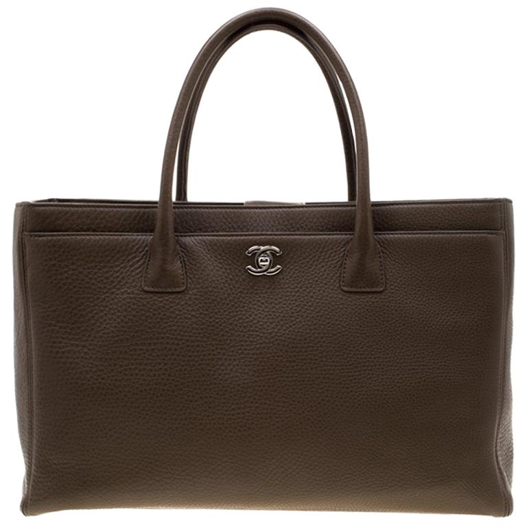 Chanel Brown Leather Cerf Executive Tote