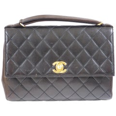 Vintage Chanel brown leather handbag