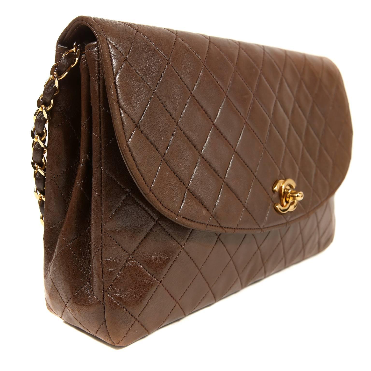 chanel brown classic flap