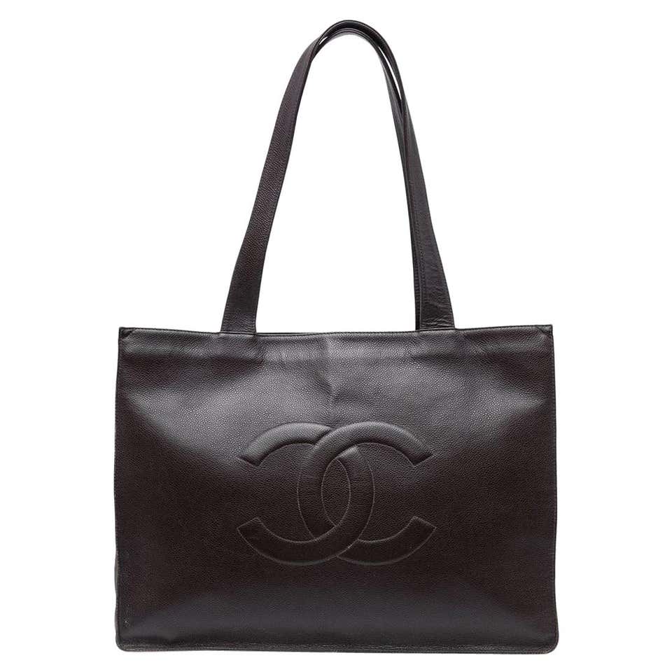 Chanel Brown Leather Tote at 1stDibs