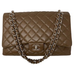 Chanel Braun Maxi Einzelne Klappe Tasche