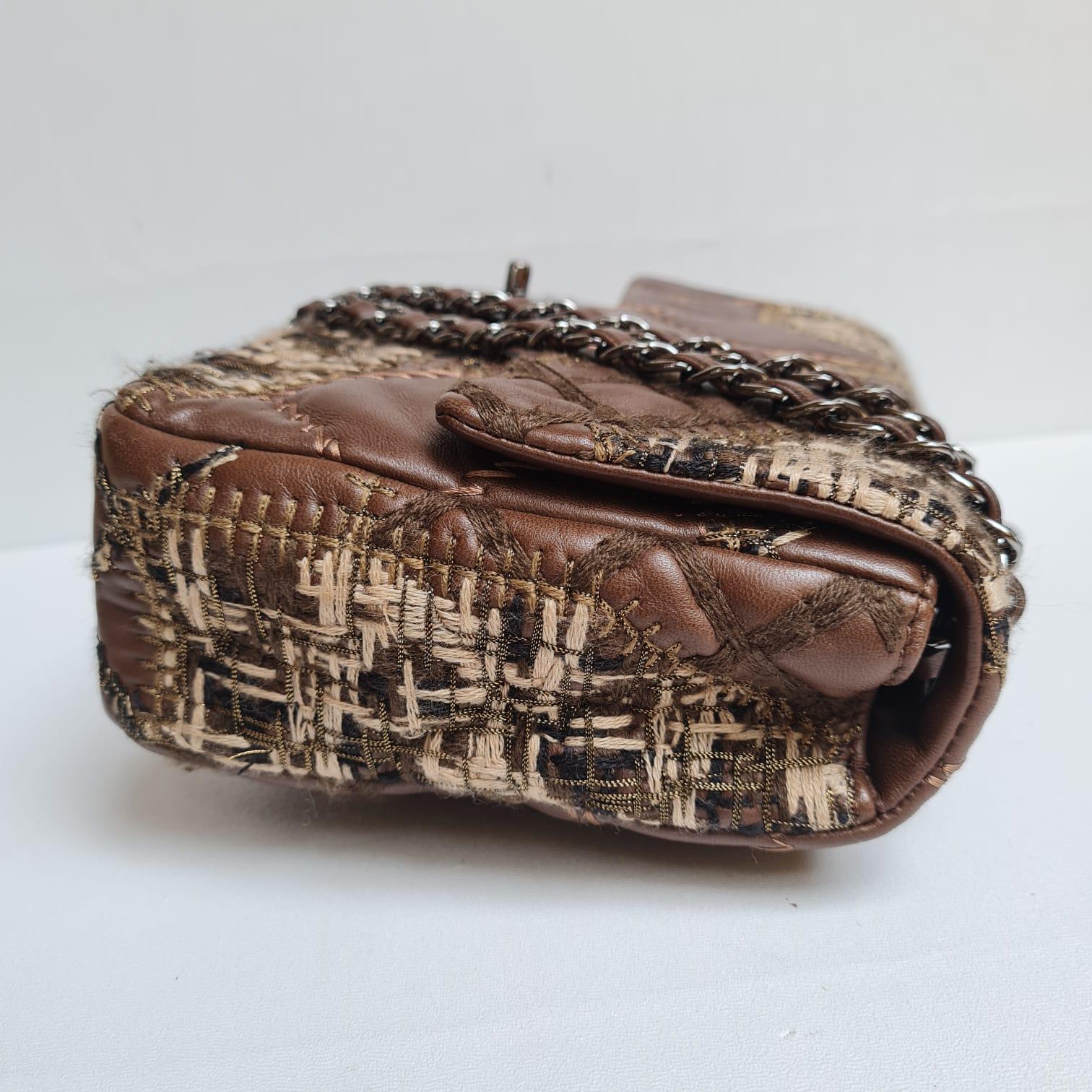 Chanel Brown Medium Patchwork Single Flapbag For Sale at 1stDibs