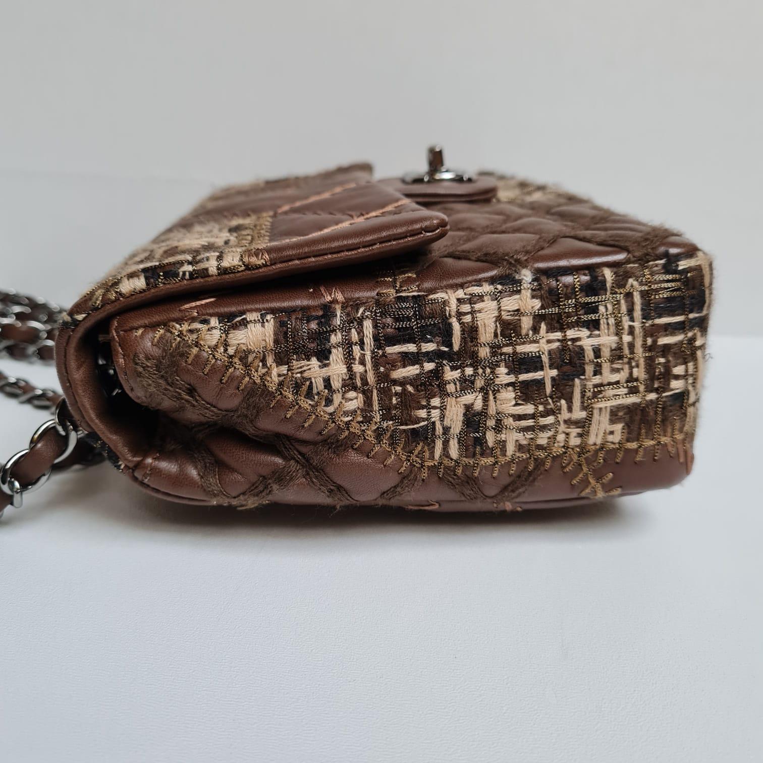 Chanel Brown Medium Patchwork Single Flapbag For Sale 12