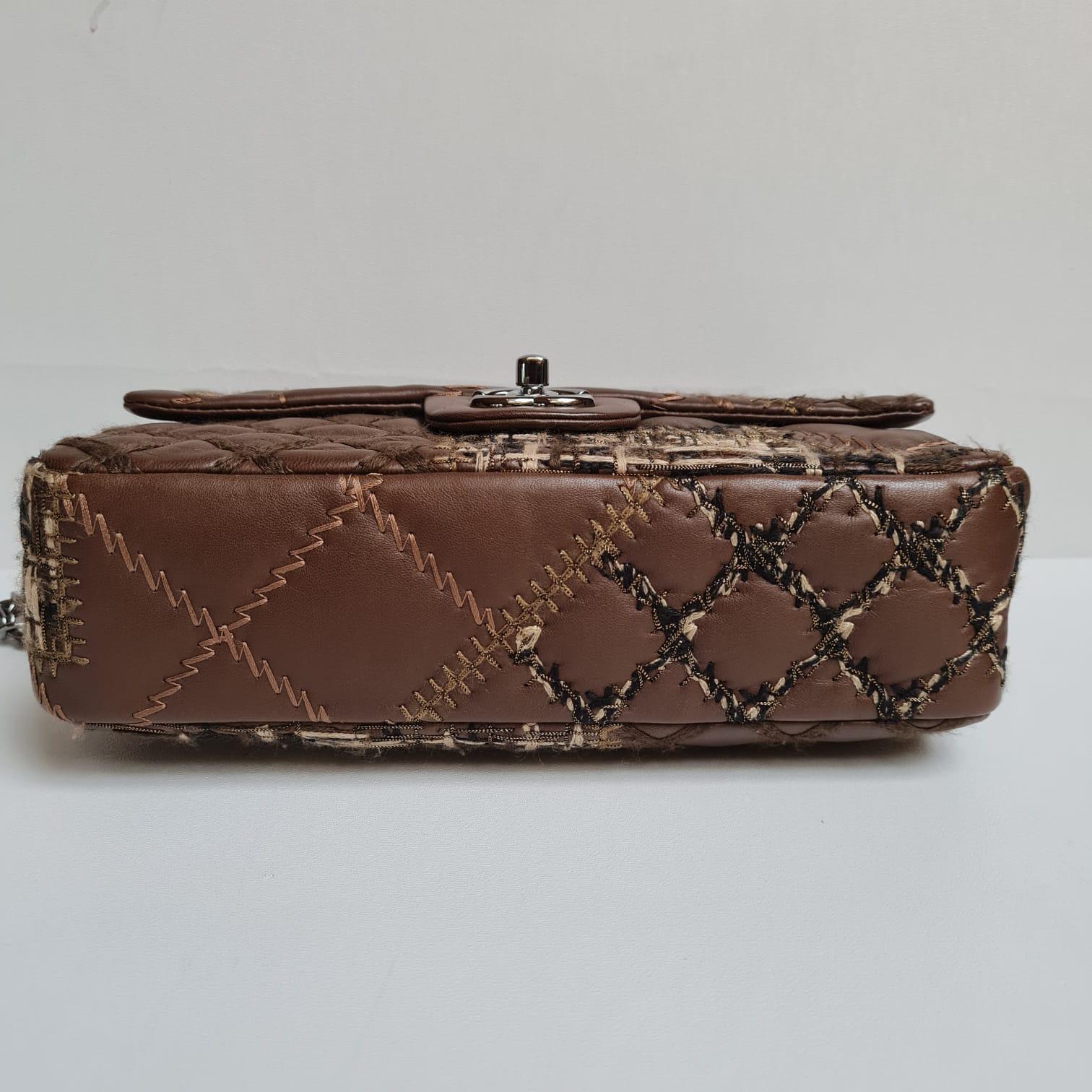 Chanel Brown Medium Patchwork Single Flapbag For Sale 15