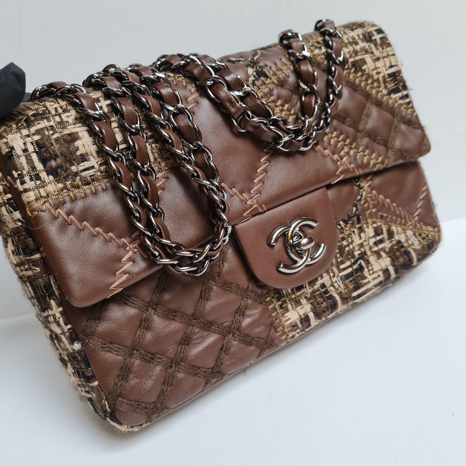 Chanel Brown Medium Patchwork Single Flapbag For Sale 16