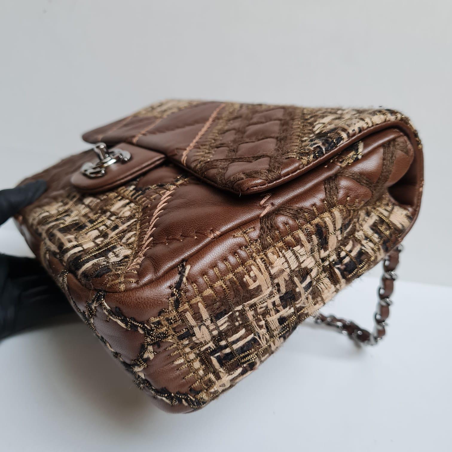 Chanel Brown Medium Patchwork Single Flapbag For Sale 2