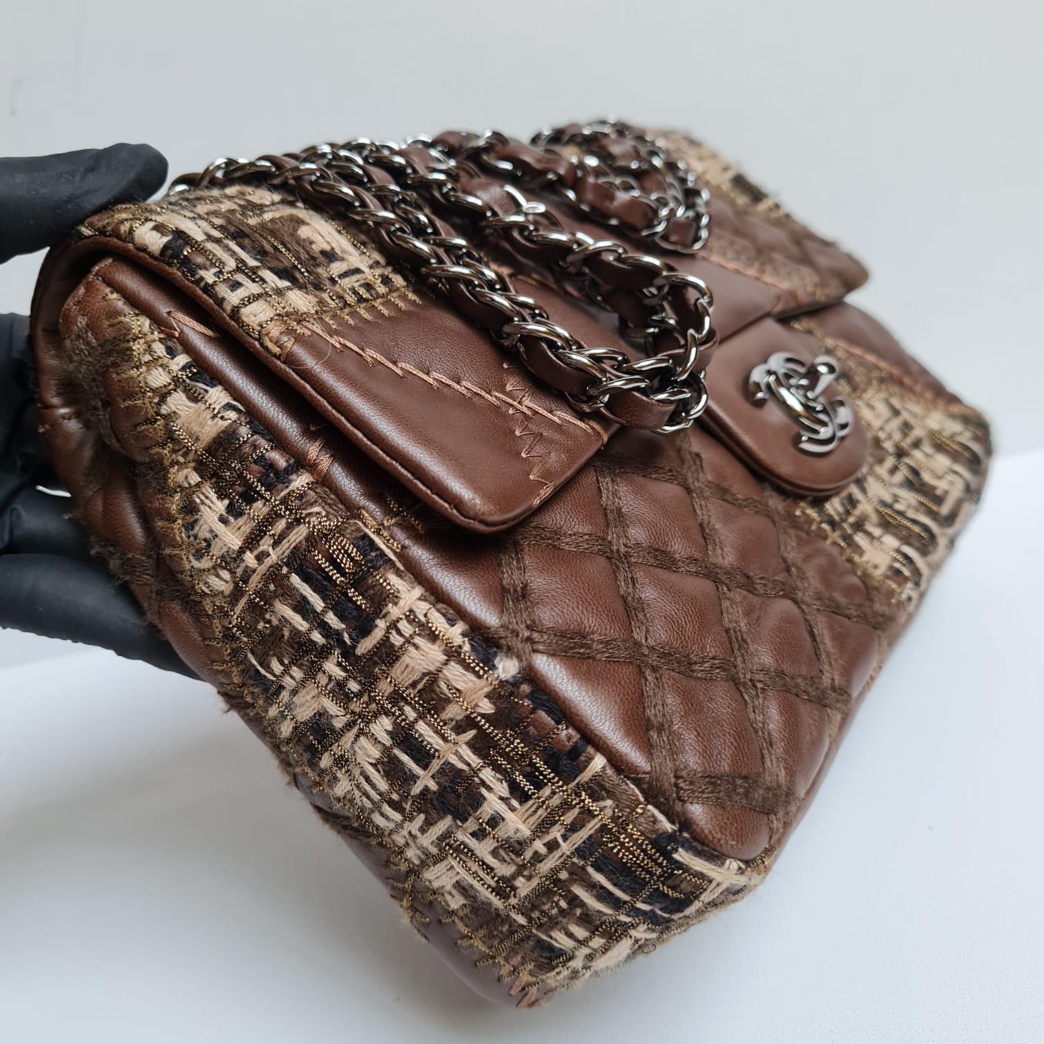 Chanel Brown Medium Patchwork Single Flapbag For Sale 5