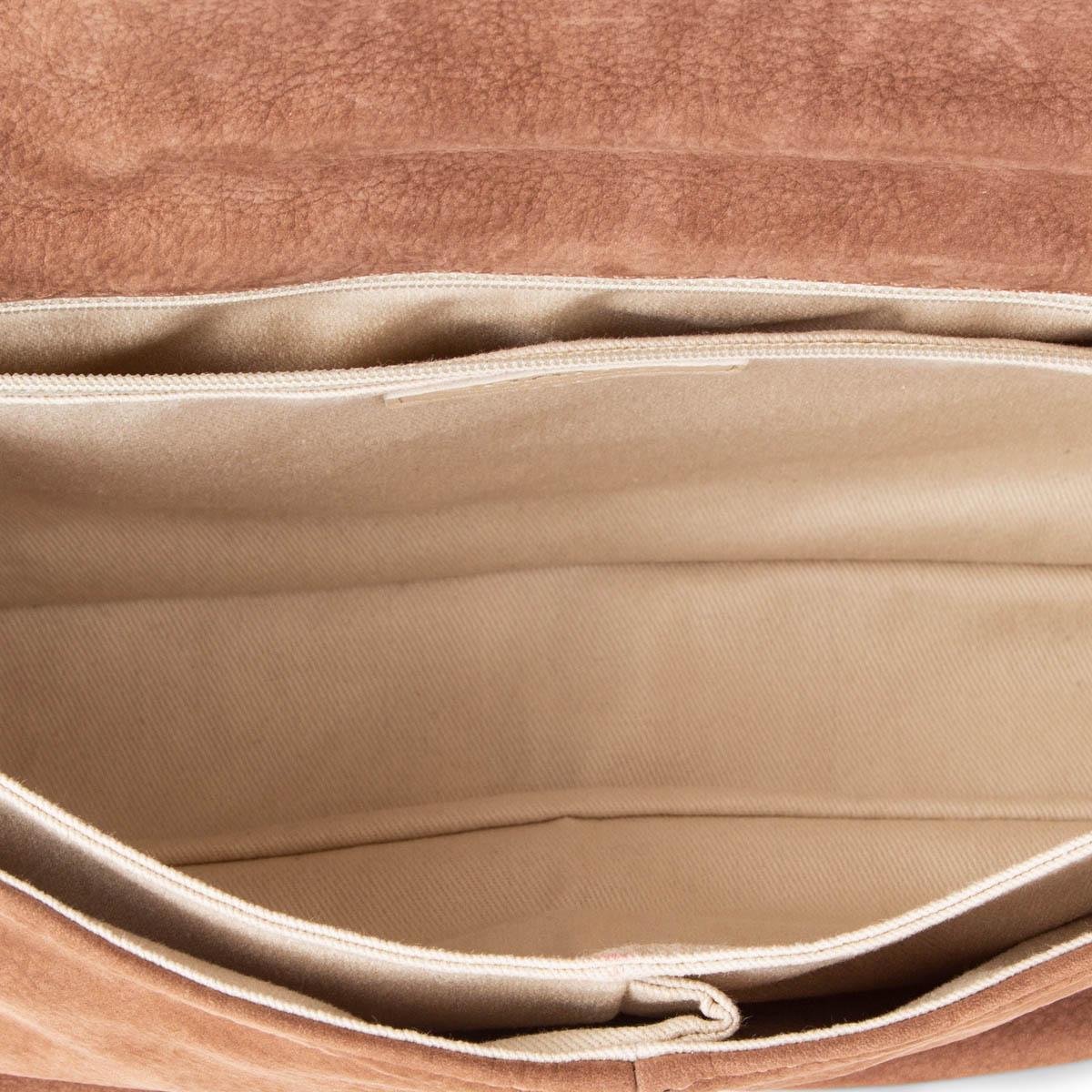 Brown CHANEL brown nubuck suede NATURAL BEAUTY MEDIUM FLAP Shoulder Bag