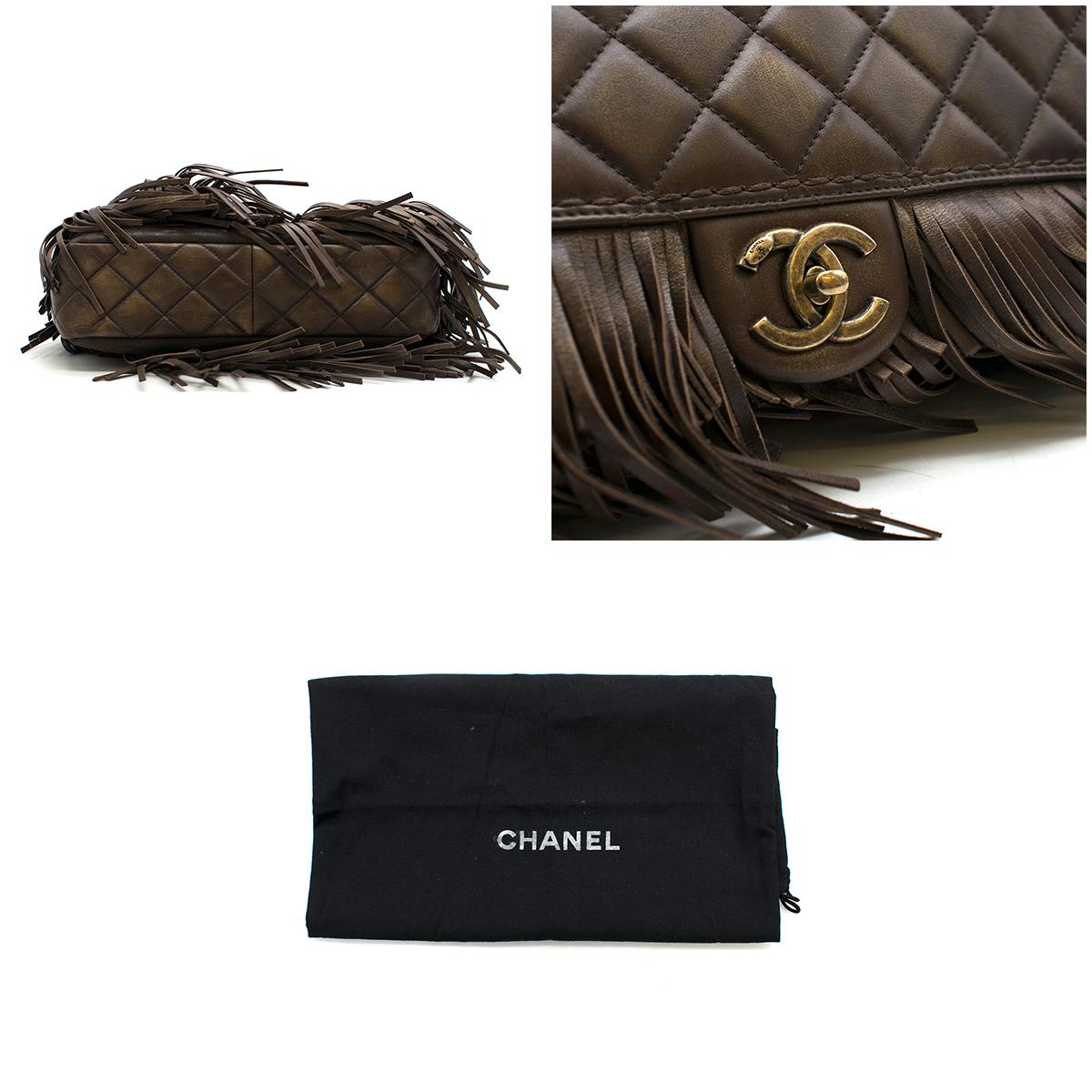 Chanel Brown Paris-Dallas Fringe Flap Bag Size 8 5