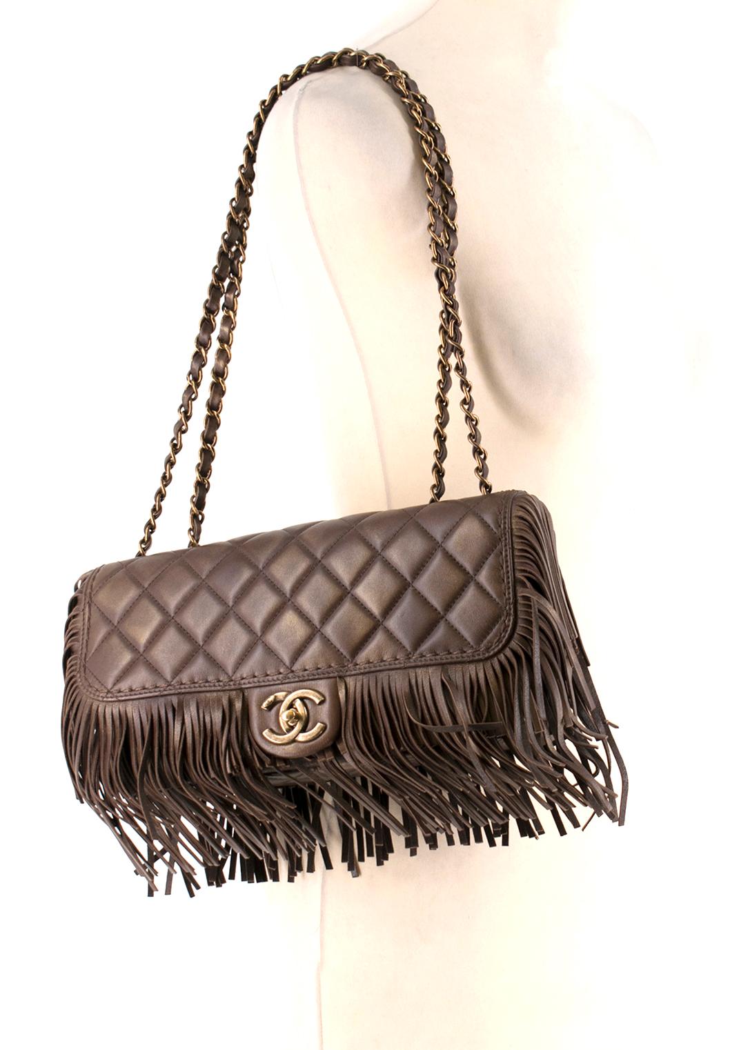 Chanel Brown Paris-Dallas Fringe Flap Bag Size 8 1