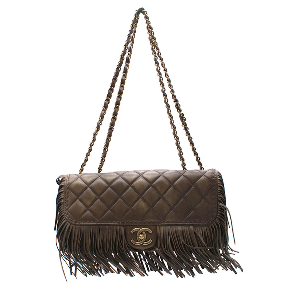 Chanel Brown Paris-Dallas Fringe Flap Bag Size 8 2