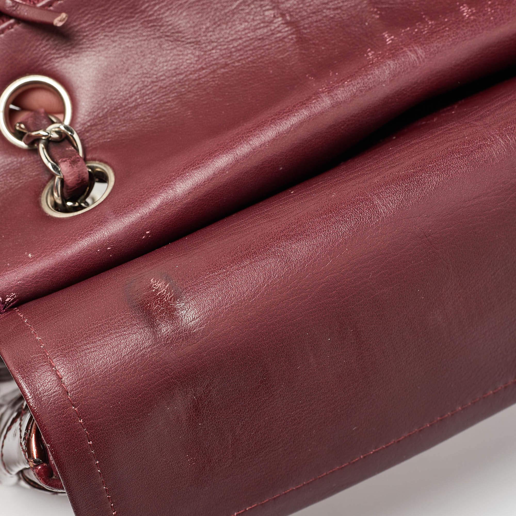 Chanel Brown Patent Leather Medium Classic Double Flap Bag For Sale 1