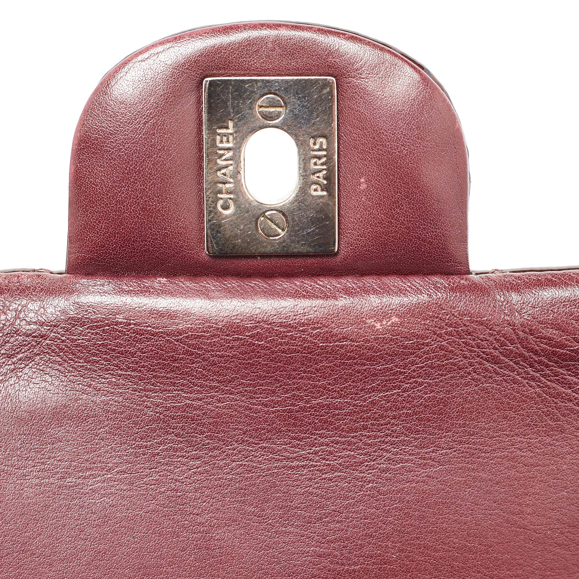 Chanel Brown Patent Leather Medium Classic Double Flap Bag For Sale 3